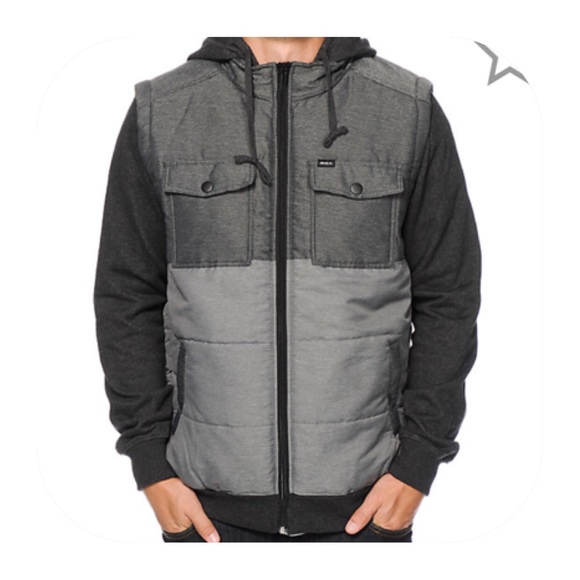 Rvca Puffer Wayward Vest Hoodie 